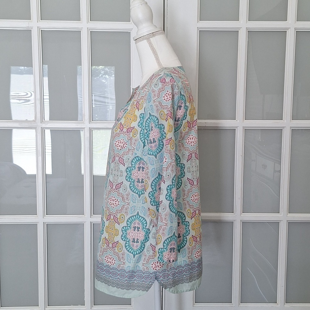 Talbots Moroccan Medallion Split Neck Tunic - Picture 5 of 14